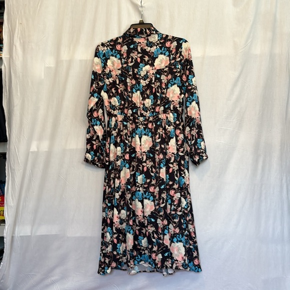 Midi Studio Crepe De Chine Long Sleeve Button‎ Front Shirtdress - Picture 12 of 16